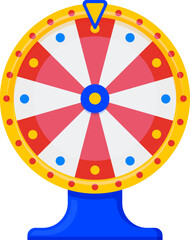 Colorful wheel of fortune spinning for luck and prizes