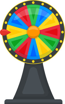Colorful spinning wheel representing chance and fortune game
