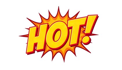 A vibrant and attention-grabbing graphic illustration of the word HOT!