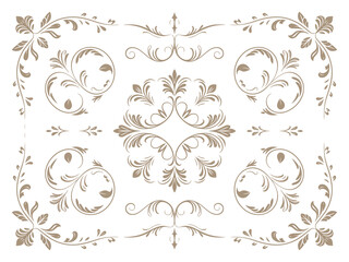 Vintage ornament set with decorative classic elements, retro ornamental design collection for frames, borders and graphic decoration © RIO TOO