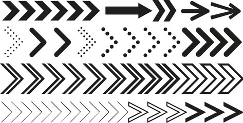 Collection of Black Arrow Icons - Stylish Directional Vector Designs