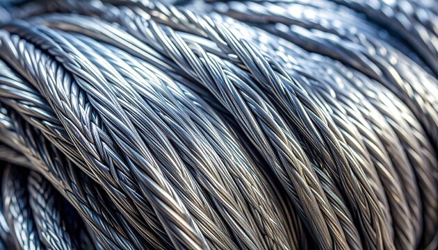 "Tightly wound metallic wire coils with polished surface, industrial material emphasizing precision, uniformity, manufacturing, construction, and electrical applications."