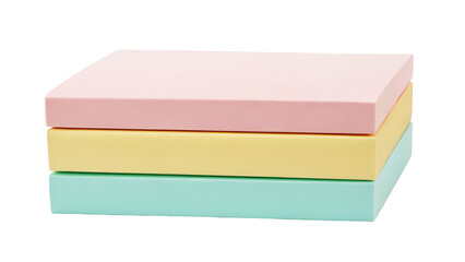 Stack of colorful sticky notes on transparent background