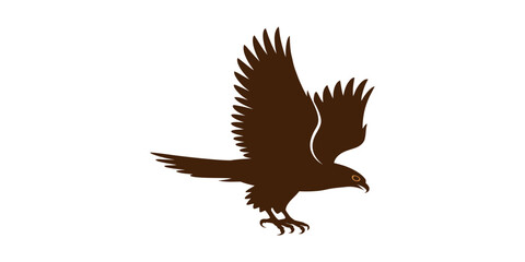 Fototapeta premium WebFlying eagle silhouette on transparent background