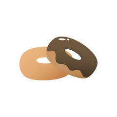 Obraz premium ドーナツとチョコドーナツ