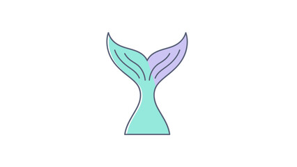 Minimalist pastel-colored mermaid tail icon with clean lines.