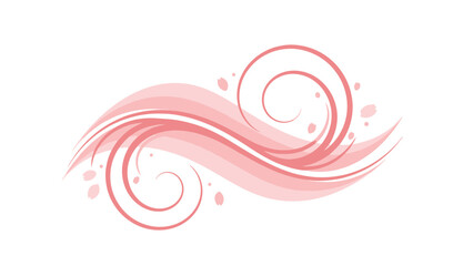 Fototapeta premium Abstract Pink Swirls and Flourishes with Delicate Dots