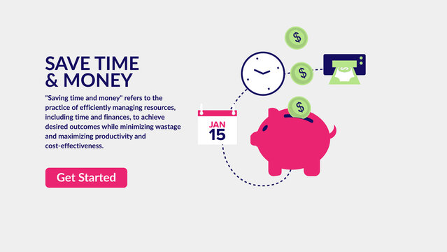 Save Time and Money Design Concept