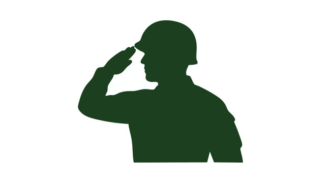 Soldier Saluting Silhouette vector