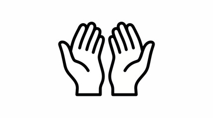 Fototapeta premium Outline of two hands in a praying gesture.