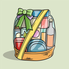 Indonesian Eid al-Fitr Gift Hamper Lebaran Parcel Illustration
