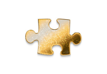 Fototapeta premium Old gold Puzzle logo effect with 3D glossy style Mockup.