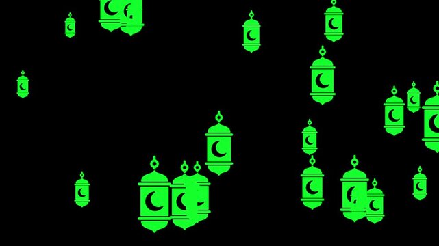 Green Islamic Ornament Bounce Falling lamp white