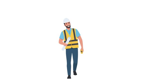 Video Cute Architect Walking Animation