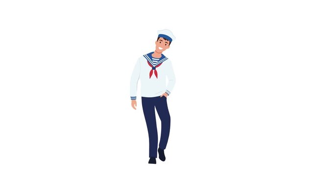Video Cute Sailor Walking Animation