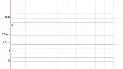 Precise technical measurement grid with scale markings in millimeters and centimeters for design