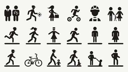 Free download of a person icon set, including multiple styles and representations for versatile use in design..eps