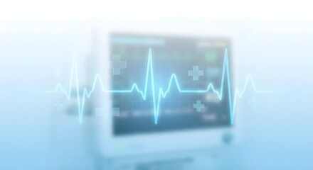 Digital Heartbeat Monitor Screen in Hospital Environment