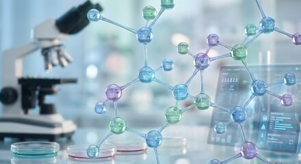 Medical Technology Screen in Hospital Room with Digital Data