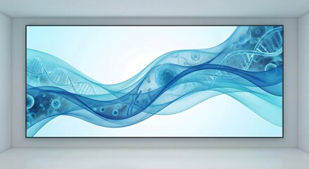 Abstract Medical Background with Soft Blue Waves