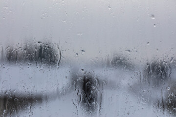 rain drops on the window surface