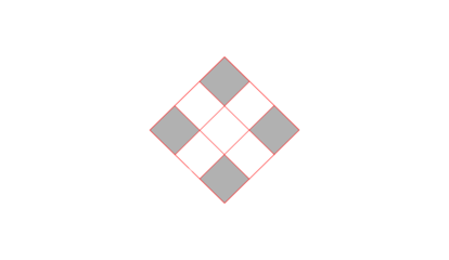 Red Geometric Diamond Grid with Alternating Grey Shading