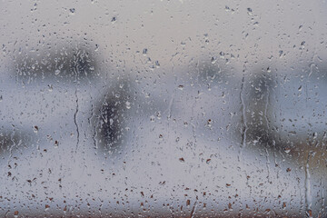 rain drops on the window surface