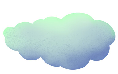 Cloud with green and blue gradient illustration