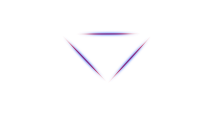 Electric Blue Neon Triangle with Soft Red Glow