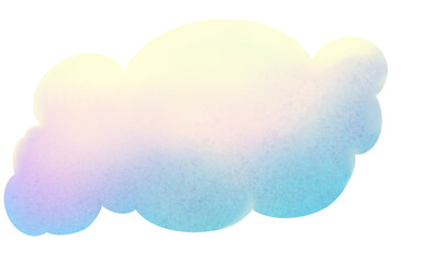 Cloud with blue and yellow gradient illustration