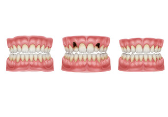 Obraz premium Teeth staining stages illustration