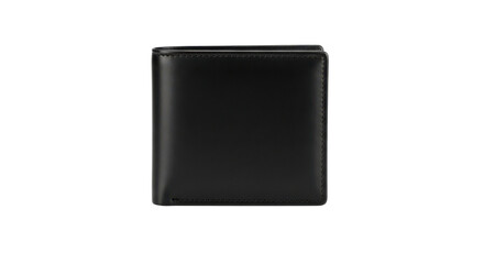 Black leather bi fold wallet isolated on black background studio shot bi-fold accessory