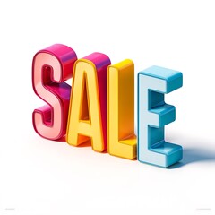 Colorful sale sign isolated on white background