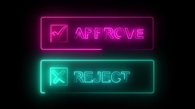 Choices between right and wrong symbols concept on the transparent background. Yes or No decisions, crisis decision making. Motion graphics of approve or reject concept.