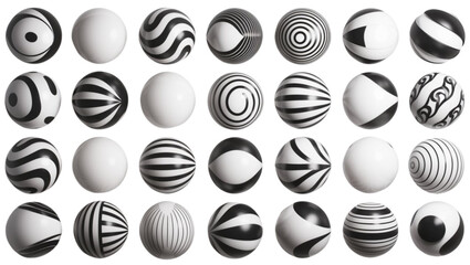 Minimalist Abstract Black and White Circular Pattern Icons Grid.