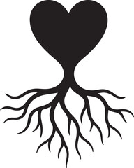 heart with roots vector for valentine 
