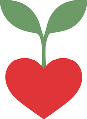 heart shaped tree. growing in love for valentine day