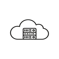 Server icon inside cloud symbol representing cloud computing technology