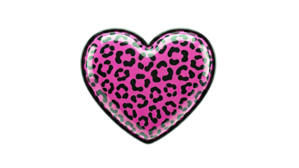 Pink Leopard Print Heart
