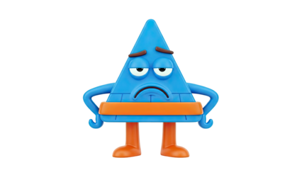 Sad Blue Triangle Character