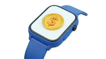 Smartwatch Displaying Golden Dollar Coin