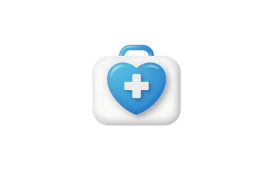 Fototapeta premium First aid kit with heart symbol