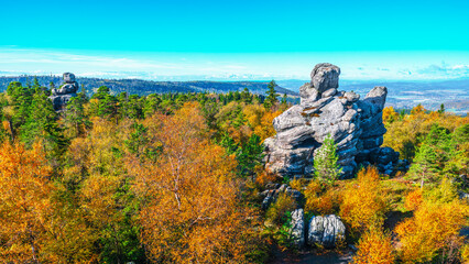 Góry Stołowe. Widok ze Szczelińca Wielkiego.