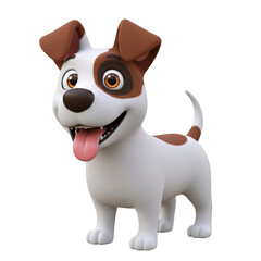 Obraz premium 3d rendered playful jack russell terrier