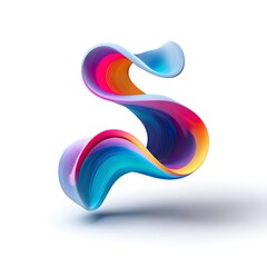 Abstract swirling colors isolated on white background