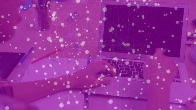 Animation of falling stars over globe