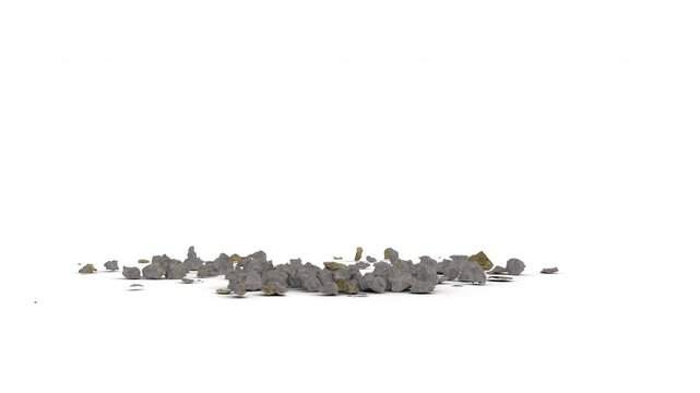 Ground Crack Stock Footage with White Background