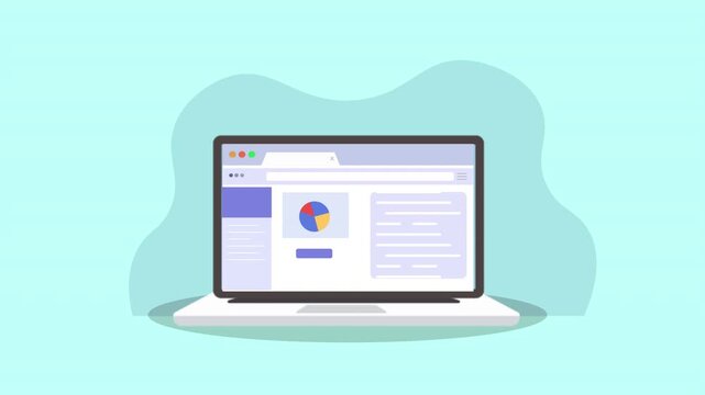 Modern Laptop Displaying Website Interface with Charts and Graphs.