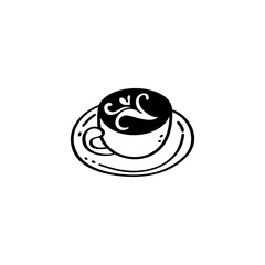 Coffee hand drawn illustration. Coffee vector doodle icon