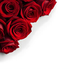 Luxurious Deep Red Roses in Corner Frame